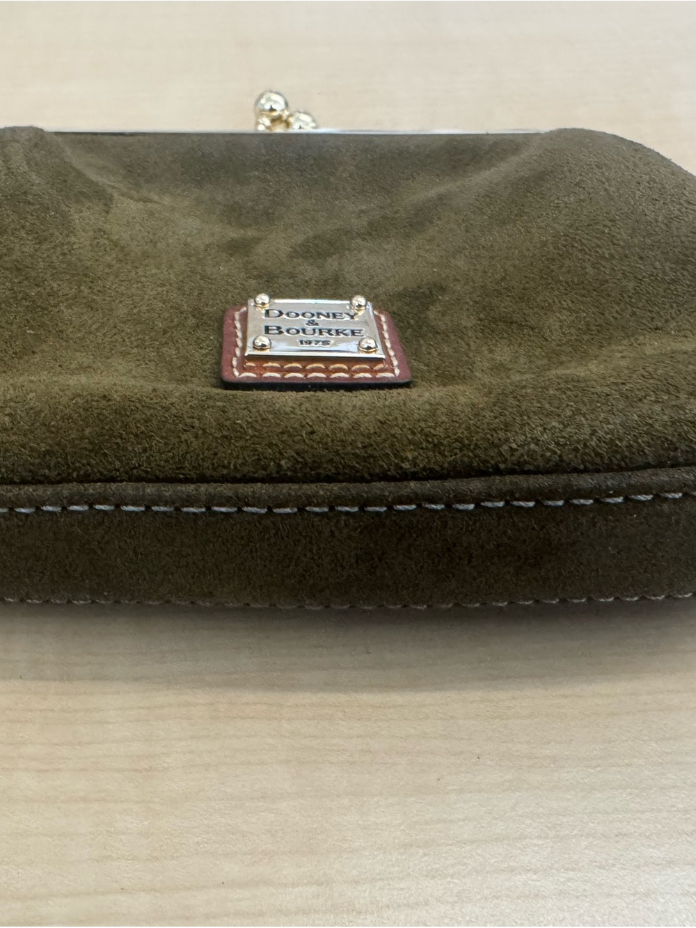 Vintage Dooney & Bourke Suede Coin Purse – Brown Suede with Red Lining Suede Kis - Picture 3 of 9